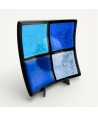 MILLENNIUM | Schwarzer Teller mit blauen und azurblauen Quadraten | Murano Store