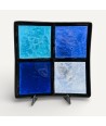 MILLENNIUM | Black Plate with Blue and Azure Squares | Murano Store