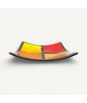 MILLENNIO | Piatto Nero con Riquadri Arancio e Ambra | Murano Store