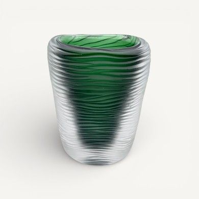 MONTERO - Jarrón VERDE forjado y sumergido en cristal de Murano