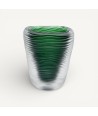 MONTERO - GRÜNE geschlagene und getauchte Vase aus Muranoglas