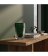 MONTERO - Vaso alto em vidro fosco martelado verde esmeralda