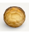 SEVILLE | Amber satin-finish hammered vase | Murano Store