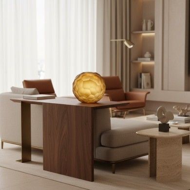 SEVILLE | Amber satin-finish hammered vase | Murano Store