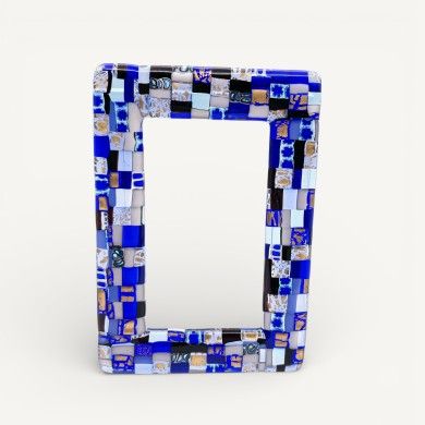 INSTANTI | Blue and Gold Mosaic Photo Frame | Murano-Store