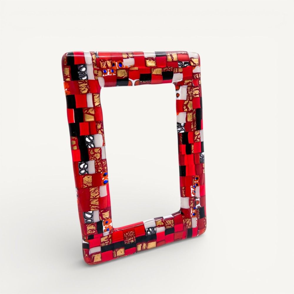 INSTANTI, mosaic and gold Murano glass photo frame | Murano Store