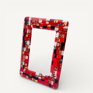 INSTANTI, mosaic and gold Murano glass photo frame | Murano Store