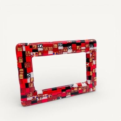 INSTANTI, mosaic and gold Murano glass photo frame | Murano Store