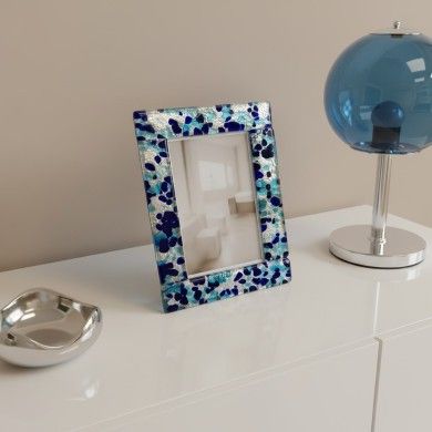 ETERNA | Moldura para fotografias com folha de prata | Murano-Store