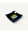 CARLOS | Black Saucer with Multicolor Decoration | Murano Store