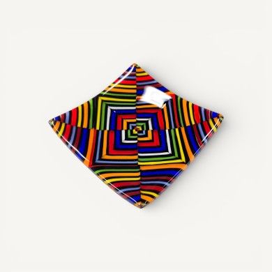 DHELI, soucoupe rayée en verre de Murano Multicolore | Murano Store