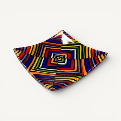 DHELI, platillo de cristal de Murano a rayas Multicolor | Murano Store