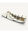 JURASSICO | Ivory Satin Tray with Amethyst Patterns | Murano-Store