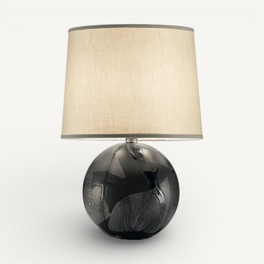 URANIA | Lampe noire | Abat-jour ivoire | Murano Store