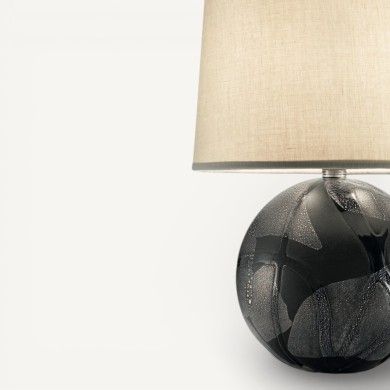 URANIA | Lámpara Negra | Pantalla Marfil | Murano Store