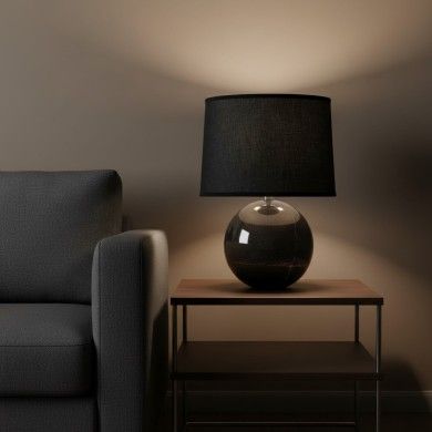 URANIA DARK| Candeeiro de mesa | Preto Prata | Murano Store