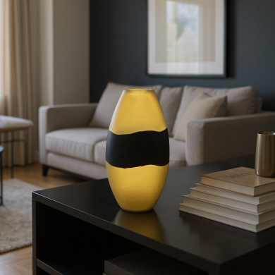 WATAMU | Tall vase in satin-finish amber glass | Murano Store