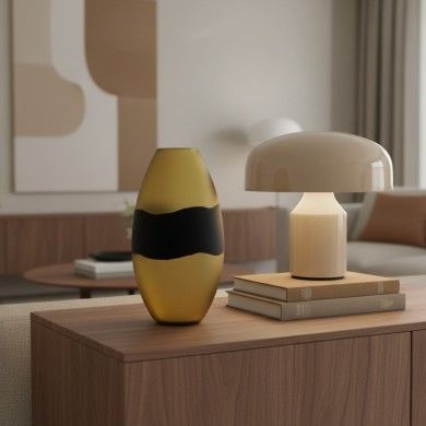 WATAMU | Tall vase in satin-finish amber glass | Murano Store