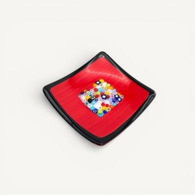 GEOX | Rotes Tablett mit Murrine | Murano-Store