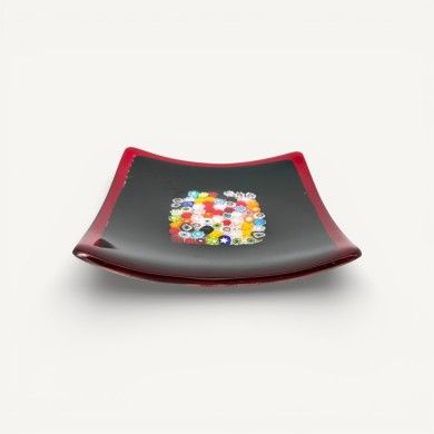 GEOX | Soucoupe noire avec Murrine | Murano-Store