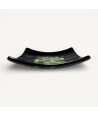 PITAGORA | Black Saucer with Green and Gold Mosaic | Murano Store