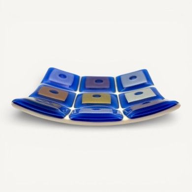 VINCENT | Porta-moedas vintage azul com folha de ouro | Murano-Store