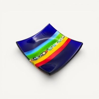 MADDALENA | Plato multicolor con Murrine | Murano-Store