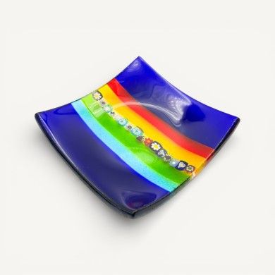 MADDALENA | Multicolored Saucer with Murrine | Murano-Store