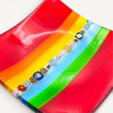 MADDALENA | Multicolored Saucer with Murrine | Murano-Store
