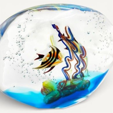 MEDITERRÂNEO | Aquário com peixes tropicais em vidro de Murano