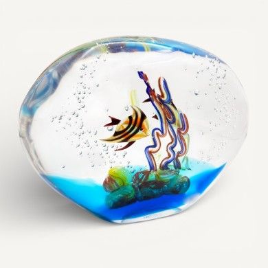 MEDITERRANEAN | Aquarium with tropical fish in Murano glass