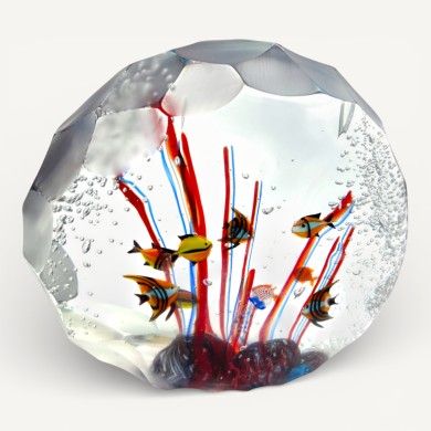 TIRRENO | Tropical aquarium in hammered Murano glass