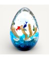 ADRIATICO | Ovales Aquarium aus Muranoglas mit tropischen Fischen