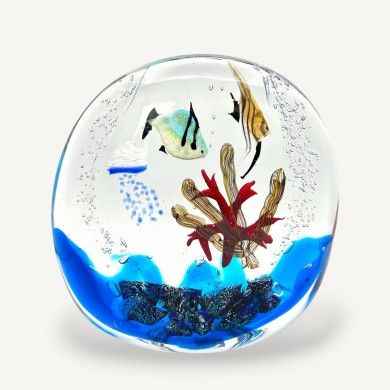 IONIO | Murano glass aquarium submerged with tropical fish