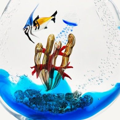 IONIO | Unterwasser-Aquarium aus Muranoglas mit tropischen Fischen