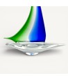 MAGELLANO | Gorro de vela en cristal de Murano macizo verde y azul