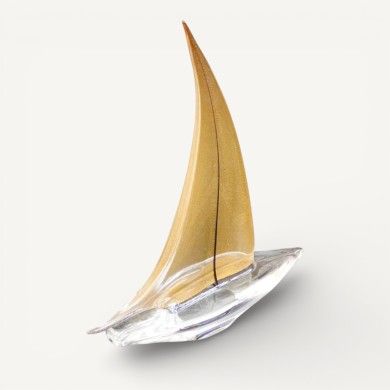 VESPUCCI | Velero de cristal de Murano macizo y oro