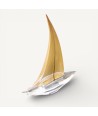 VESPUCCI | Veliero in vetro di Murano massiccio cristallo e oro