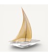 VESPUCCI | Veliero em vidro de Murano maciço, cristal e ouro