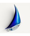 PIZARRO | Sailboat made of solid blue and light blue Murano glass