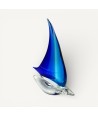 PIZARRO | Segelboot aus massivem blauem und hellblauem Muranoglas