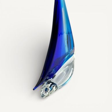 PIZARRO | Voilier en verre de Murano massif bleu et bleu clair