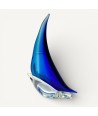 PIZARRO | Barca a vela in vetro di Murano massiccio blu e azzurra