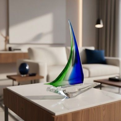 MAGELLANO | Vela basca em vidro Murano maciço verde e azul