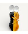 PASSION | Sculpture 'Les Amoureux' Noir et Ambre | Murano-Store