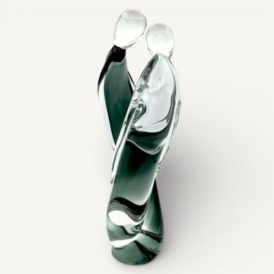 GIOIA | Escultura de vidro cinzento fumado Lovers | Murano-Store