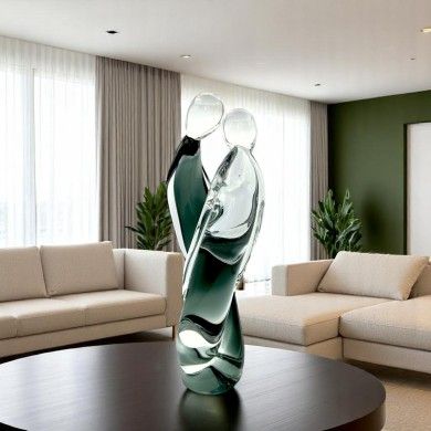 GIOIA | Escultura de vidro cinzento fumado Lovers | Murano-Store