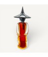 SAIGON | Kniender Chinese | Rote und bernsteinfarbene Figur | Muranoglas | Murano-Store