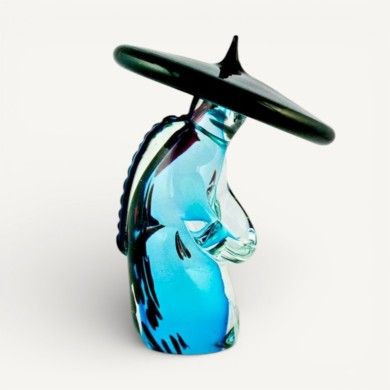 SICHUAN | Artistic Statue | Chinese With Bowed Head | Murano Glass