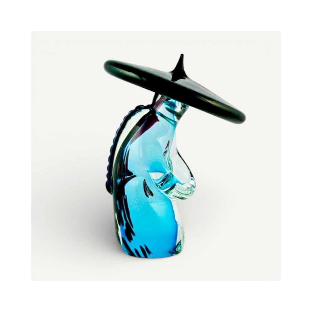 SICHUAN | Kunstvolle Statue | Chinese mit gesenktem Kopf | Muranoglas